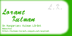 lorant kulman business card
